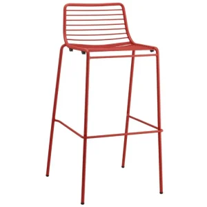 Cihlově červená kovová barová židle Summer 75 cm Ověřený