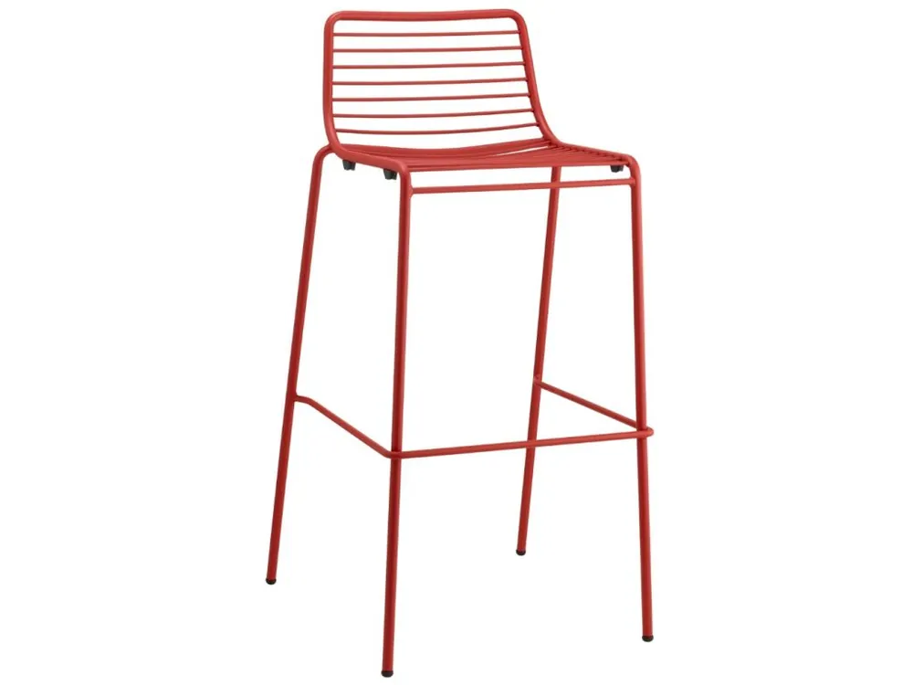 Cihlově červená kovová barová židle Summer 75 cm Ověřený