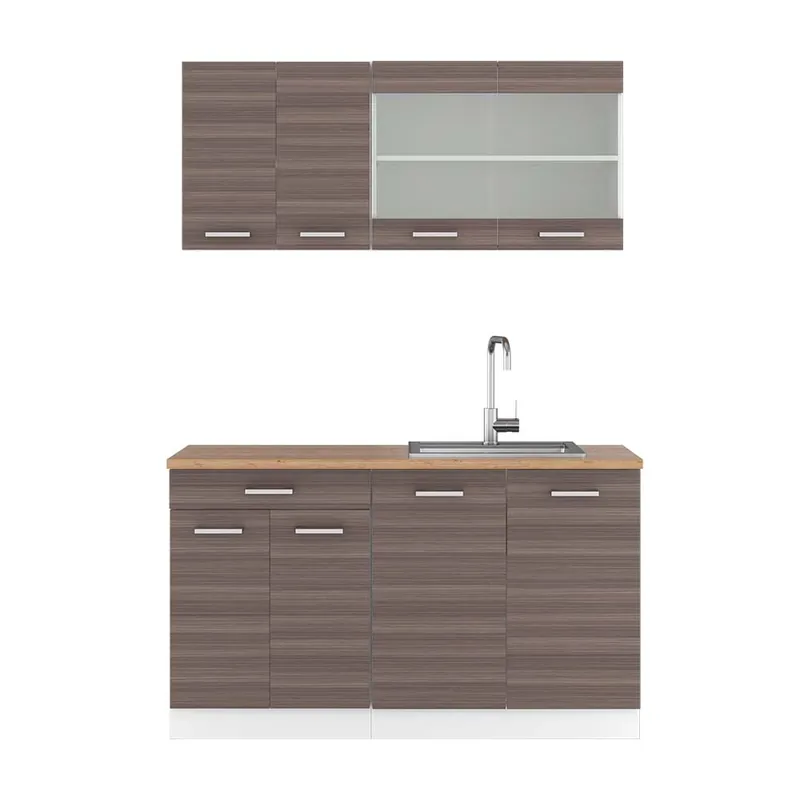 Nejprodávanější Jednotková kuchyně R-Line Vzácná šedá/bílá 140 cm , PD Dub Vicco