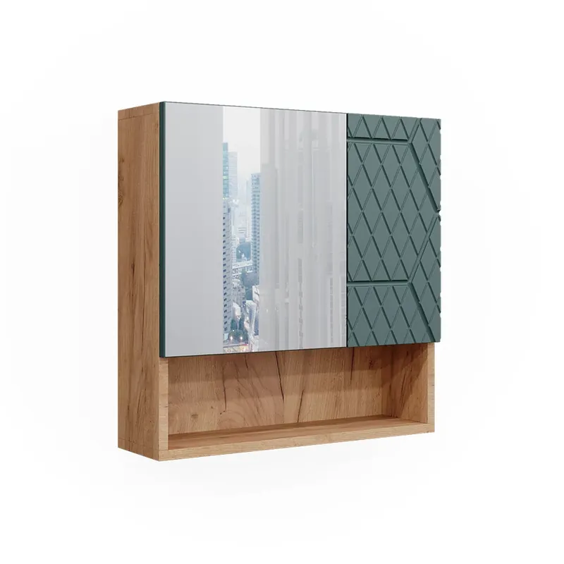 Top Prodej Koupelnová zrcadlová skříňka Irma Zelený/zlatý dub 54 x 55 cm Vicco