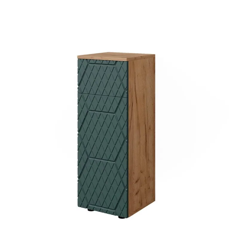 Midi skříňka Irma Zelený/zlatý dub 30 x 81 cm s 1 zásuvkou, 2 přihrádkami, koupelnou Vicco Nejlepší Cena