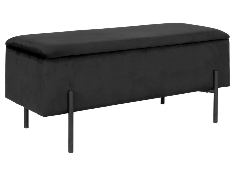 Akční Nabídka Černá sametová lavice Wilfred 95 cm
