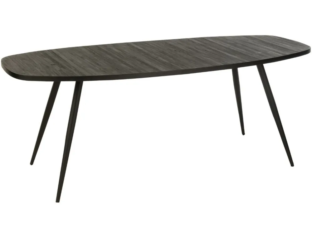 Bezpečná Platba Černý dřevěný jídelní stůl J-line Takke 200 x 90 cm