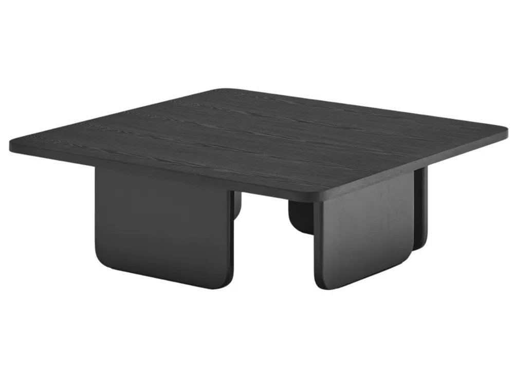 Černý dřevěný konferenční stolek Arq 100 x 100 cm Akční Cena