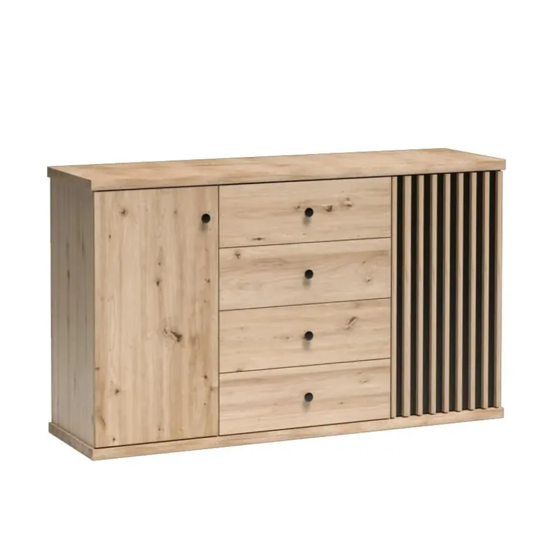 Akční Nabídka Komoda, dub artisan/černá, KOLI C-4