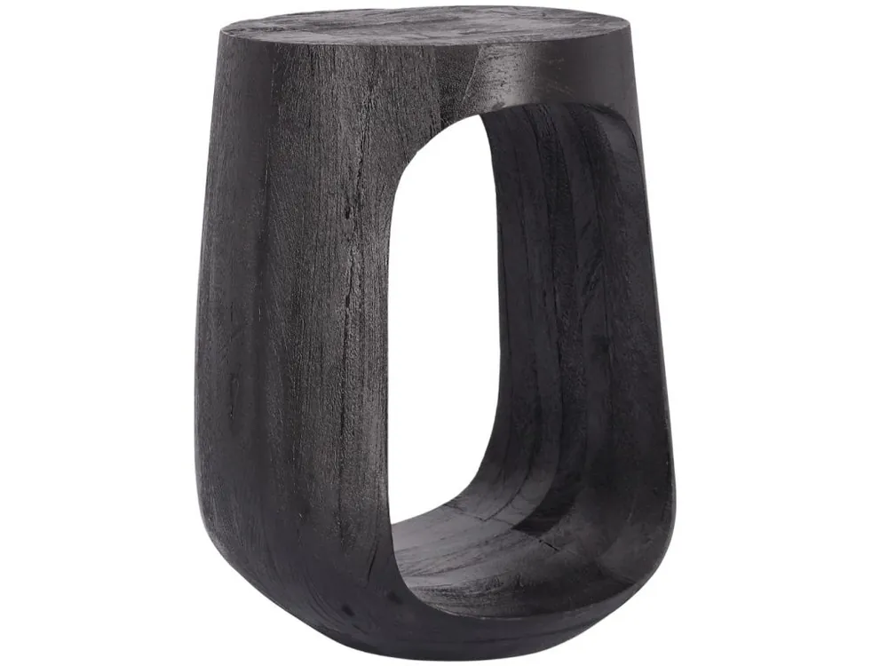 Nejprodávanější Černý dřevěný odkládací stolek Lopez Ø33 cm