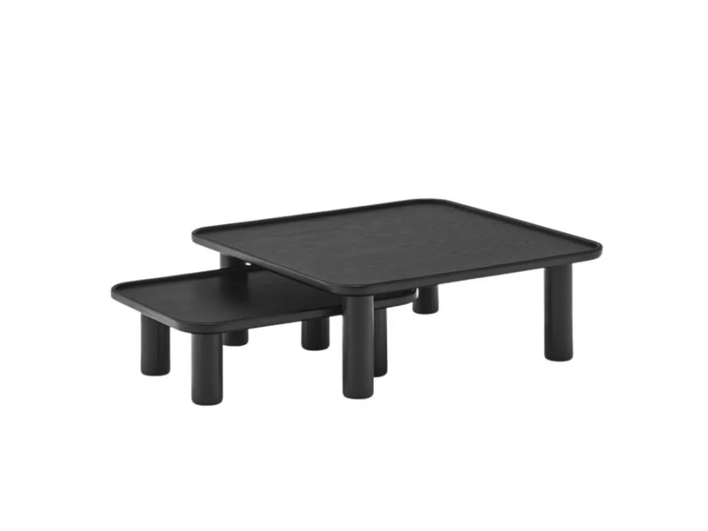 Černý dřevěný set konferenčních stolků Teulat Nest 79/49 x 79/49 cm Časově Omezené