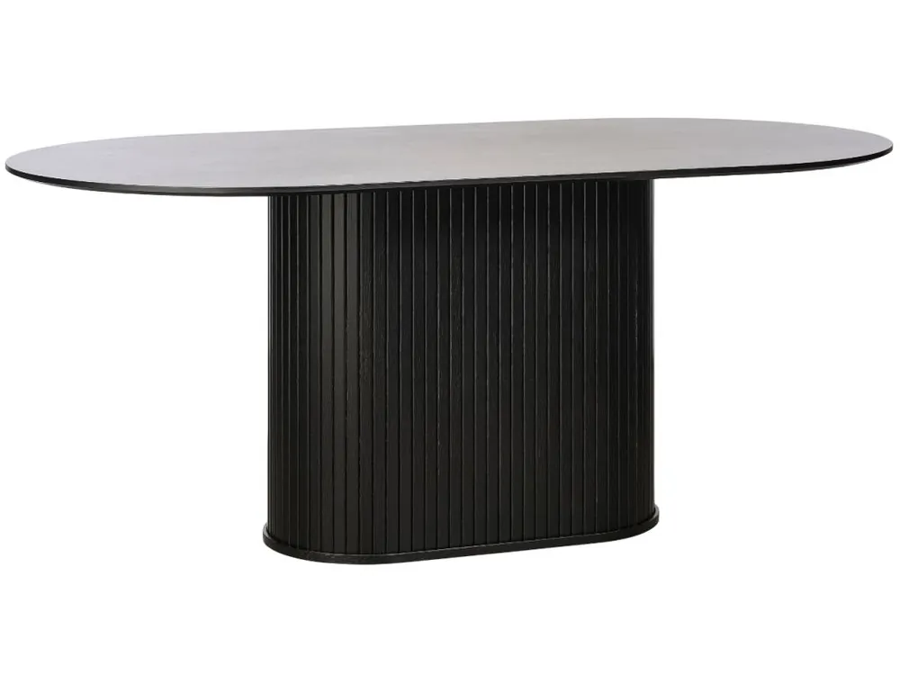 Černý dubový jídelní stůl Nola 180 x 95 cm Bezpečná Platba