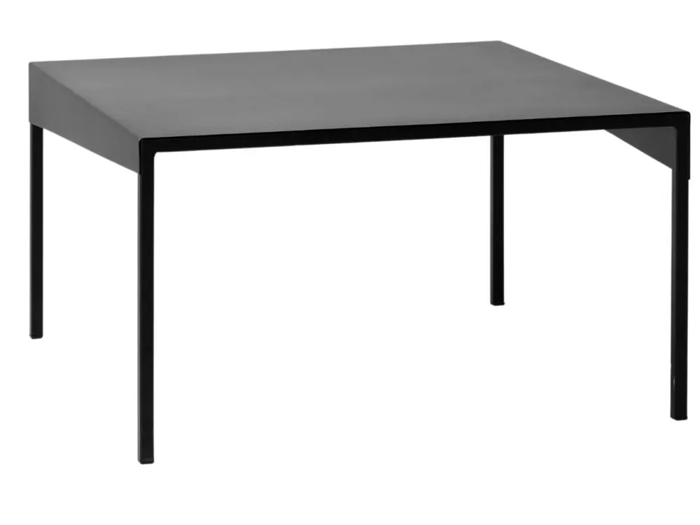 Nízká Cena Černý kovový konferenční stolek Narvik 80 cm