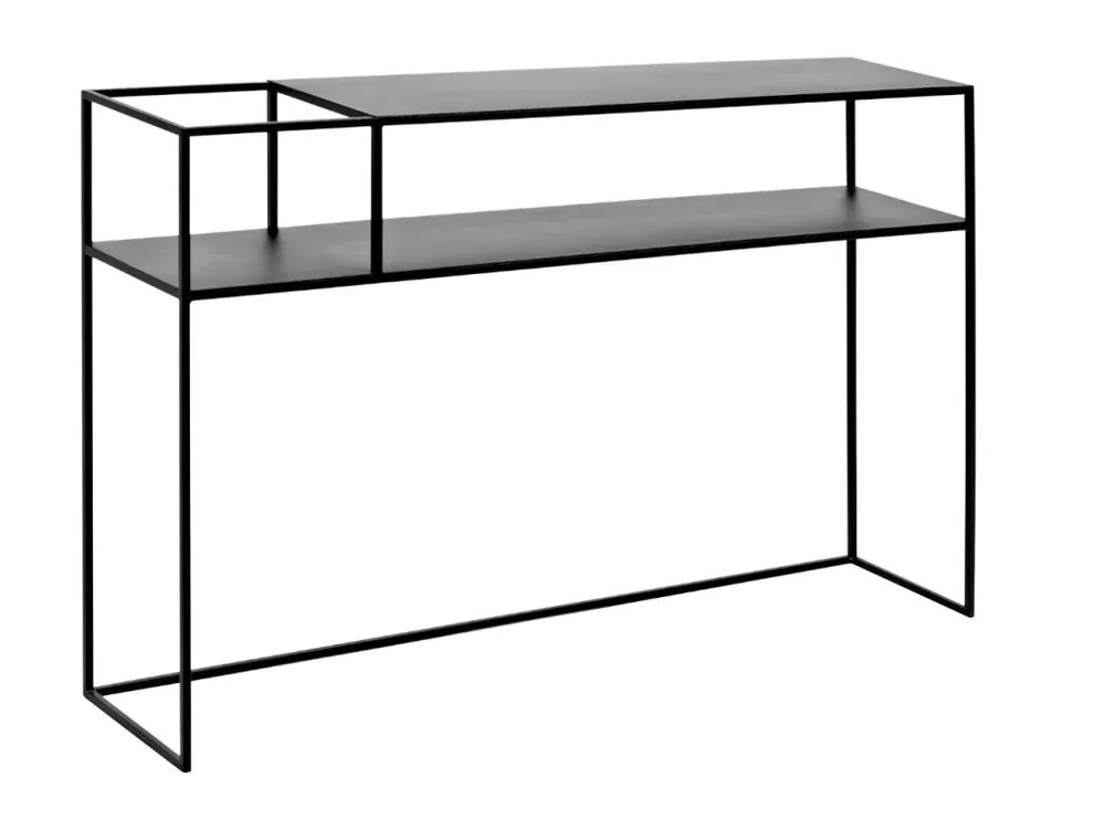 Černý kovový toaletní stolek Moreno 120 cm x 25 cm Expresní Doručení
