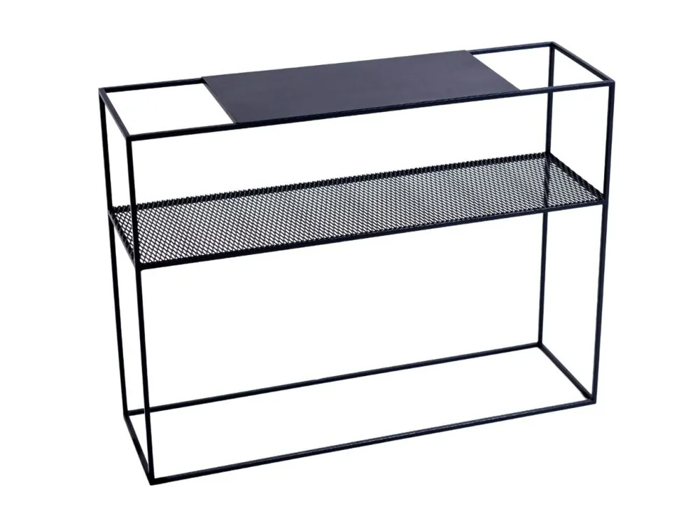 Černý kovový toaletní stolek Trixom 100 x 30 cm Cenová Bomba