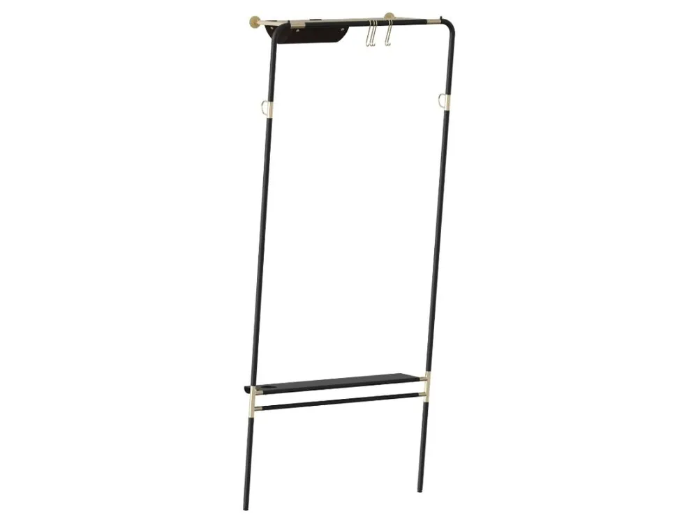 Pouze Dnes Černý kovový věšák Lean On Me 182 cm