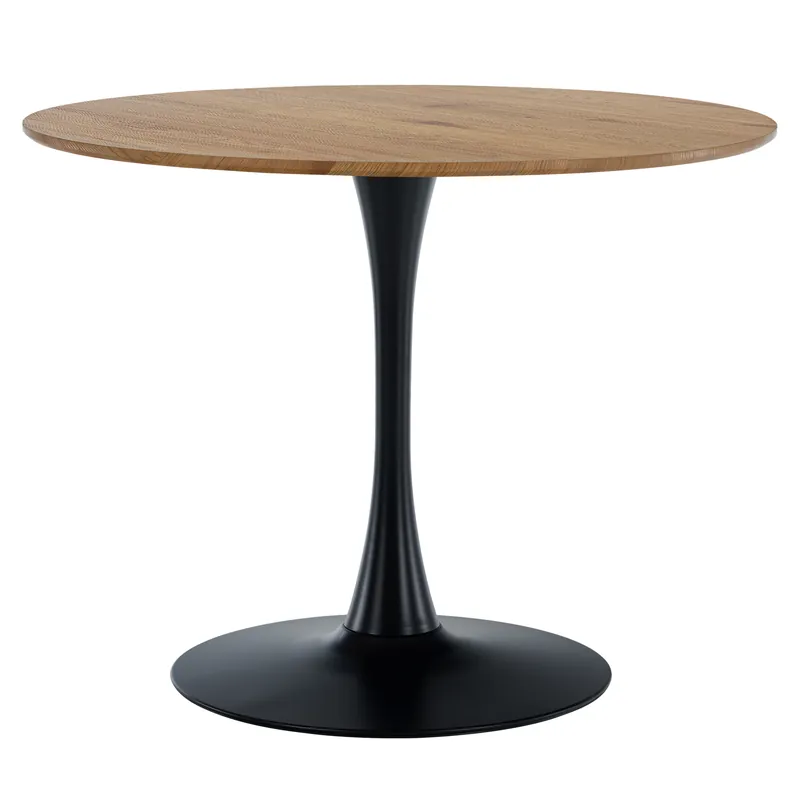 Jídelní stůl, kulatý, dub/černá, průměr 110 cm, REVENTON NEW Oblíbený