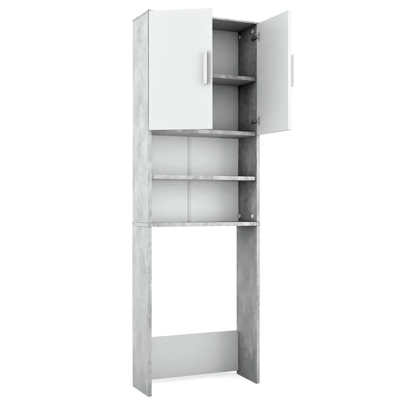 Originální WC skříňka Beton/bílá 64 x 190 cm se 2 dveřmi Vicco