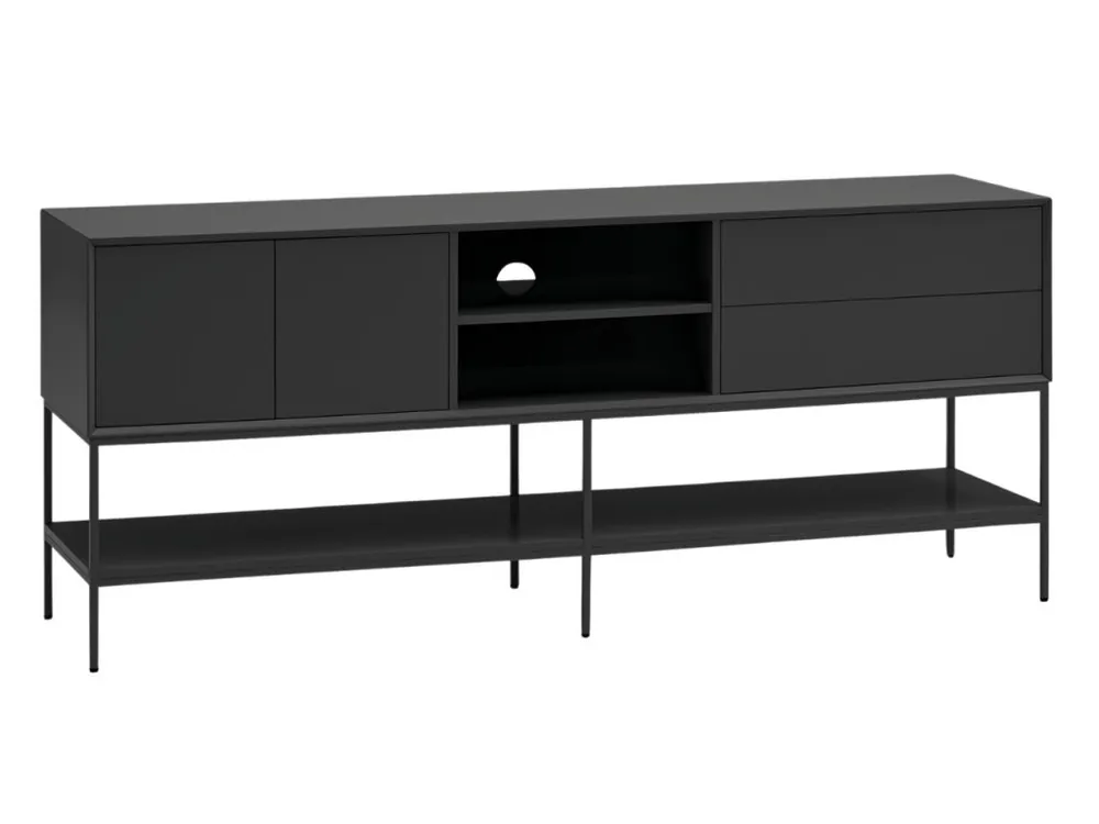 Černý TV stolek Teulat Platt 175 x 45 cm Super Cena