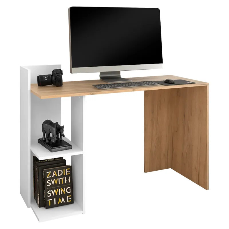 PC stůl, dub artisan/bílý, ANDREO NEW Sleva