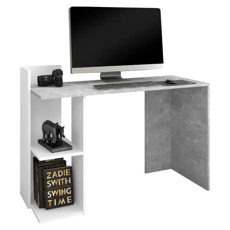 PC stůl, beton/bílý, ANDREO NEW Akční Cena