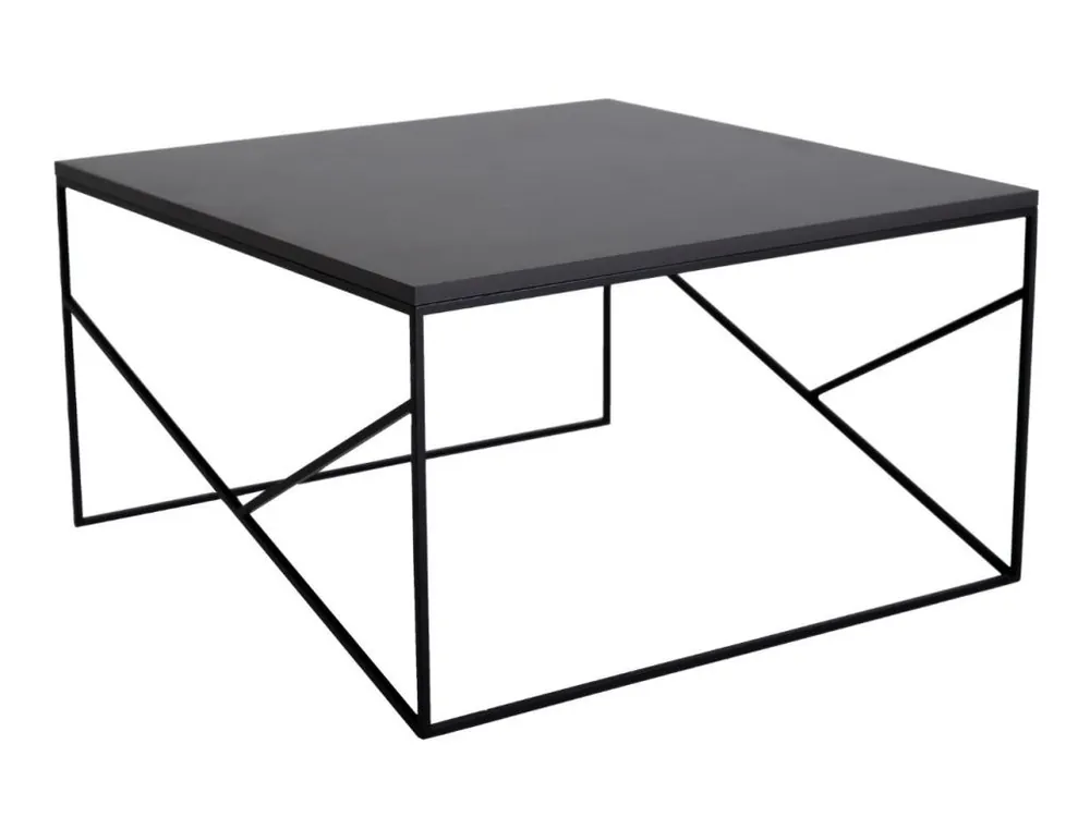 Černý lakovaný konferenční stolek Fanny 80 x 80 cm Nízká Cena