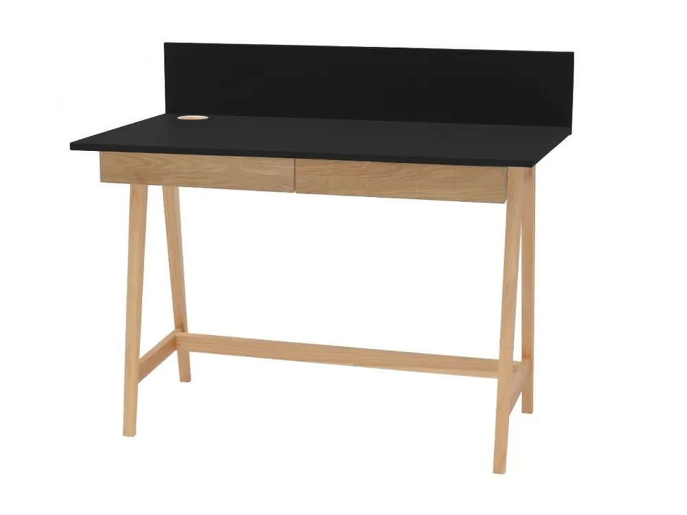 Značkový Černý lakovaný pracovní stůl RAGABA LUKA 110 x 50 cm