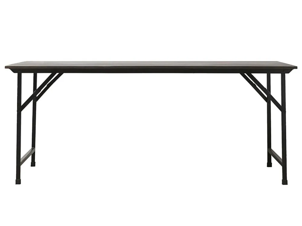 Černý mangový skládací jídelní stůl Party 180 x 80 cm Sleva