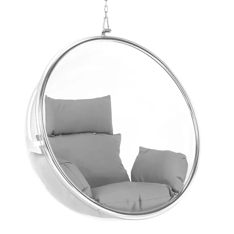 Závesné kreslo, transparentná/strieborná/sivá, BUBBLE TYP 1 R1, rozbalené zboží Objednat Nyní