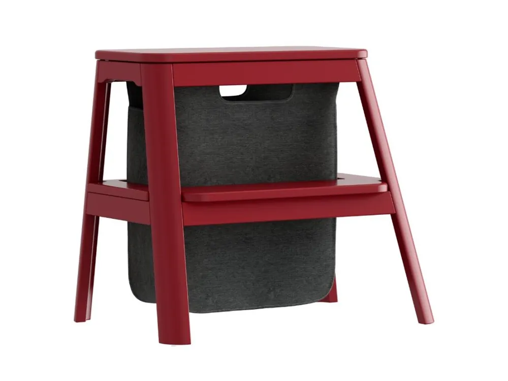 Červeno-šedá dřevěná stolička Step It Up 48 cm Koupit Online