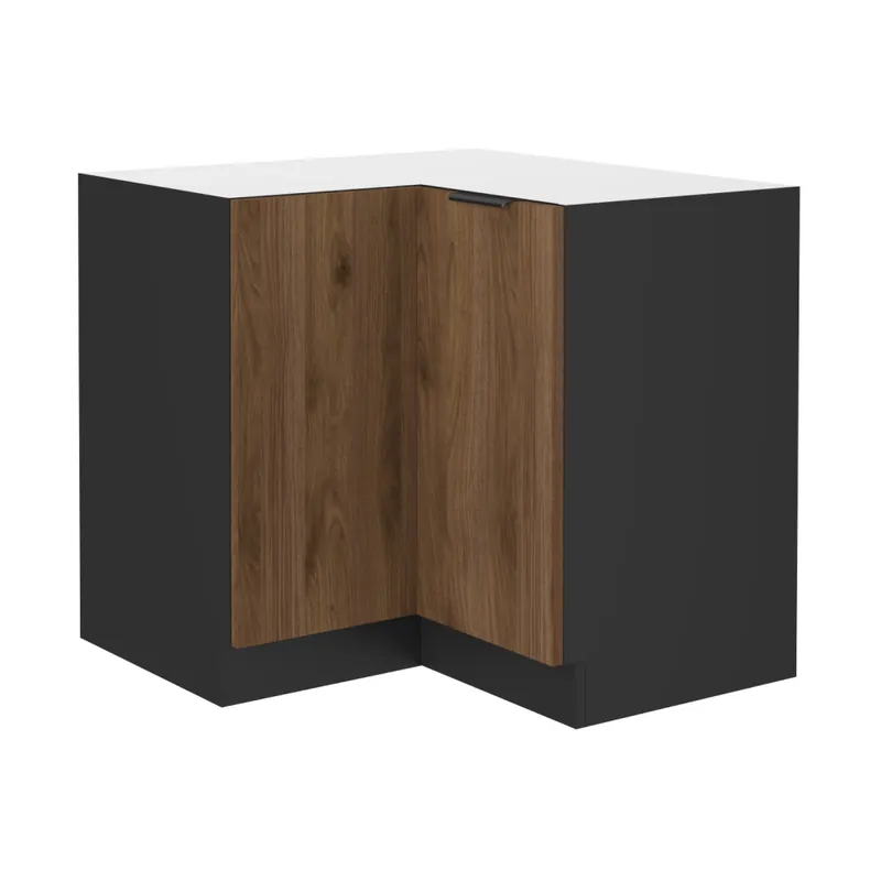 Spodní rohová skříňka, ořech okapi/černá, MENZO 90x90 DN 2F BB Omezená Nabídka