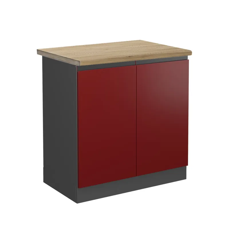 Skříňka pod dřez R-Line Červená 80 cm , PD Dub Vicco Bezpečná Platba