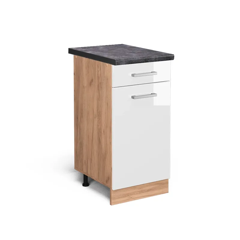 Výhodná Nabídka Spodní skříňka kuchyňské linky R-Line Bílá vysoký lesk 40 cm , PD Antracit Vicco