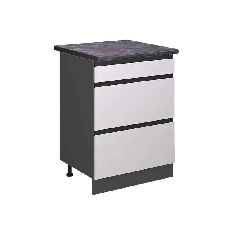 Spodní skříňka kuchyňské linky R-Line Bílá 60 cm se zásuvkami, PD Antracit Vicco Super Cena