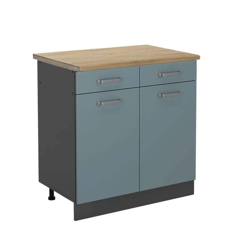 Přímo Od Výrobce Spodní skříňka kuchyňské linky R-Line Modrošedá 80 cm , PD Dub Vicco