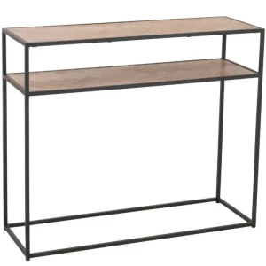 Speciální Cena Dřevěný toaletní stolek J-line Zigtem 100 x 35 cm s černou konstrukcí