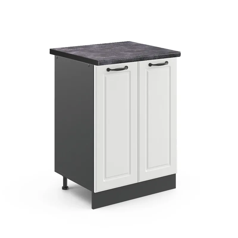 Bezpečná Platba Spodní skříňka kuchyňské linky R-Line Bílý venkovský dům 60 cm , PD Antracit Vicco