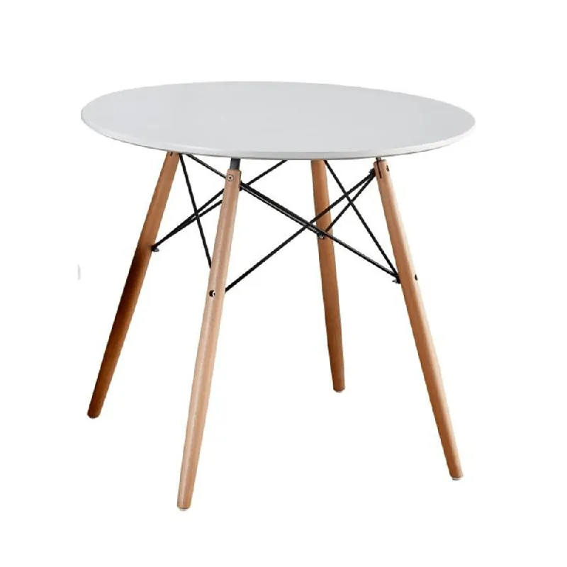 Výprodej Jídelní stůl, bílá / buk, průměr 80 cm, Gamin New 80 P2, poškozené zboží