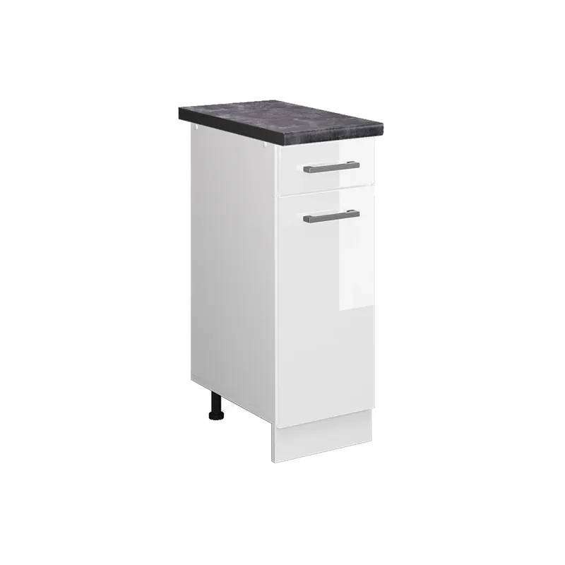 Spodní skříňka kuchyňské linky R-Line Bílá vysoký lesk 30 cm , PD Antracit Vicco Vysoce Kvalitní