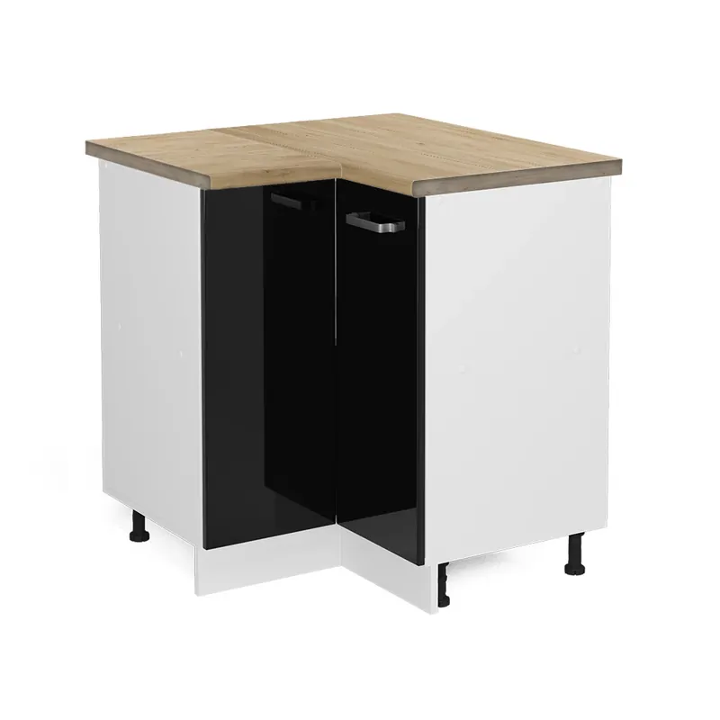 Nejlepší Cena Rohová skříňka R-Line Černý vysoký lesk 75.6 cm , PD Dub Vicco