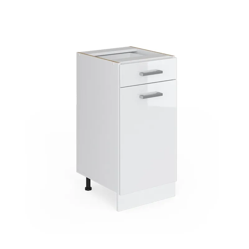 Sezónní Sleva Spodní skříňka kuchyňské linky R-Line Bílá vysoký lesk 40 cm , PD Dub Vicco