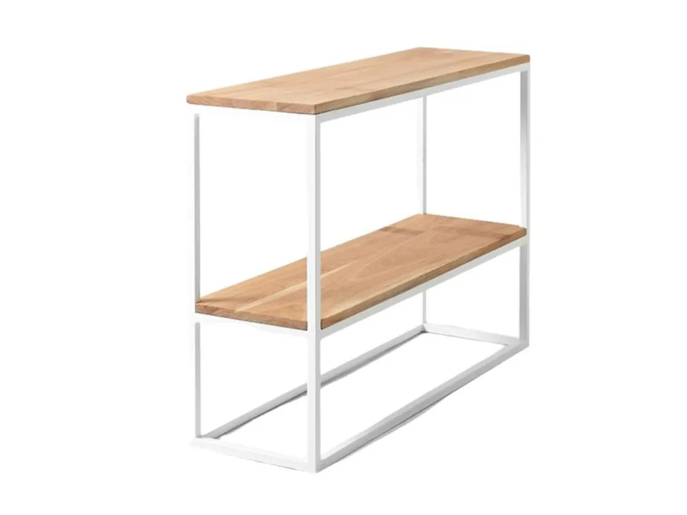 Finální Výprodej Dubový toaletní stolek Julia 100 x 30 cm II. s bílou podnoží