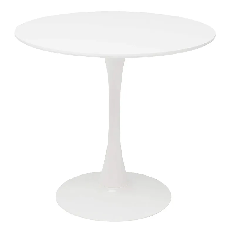 Pouze Dnes Jídelní stůl, kulatý, bílá matná, průměr 80 cm, REVENTON P5, poškozené zboží