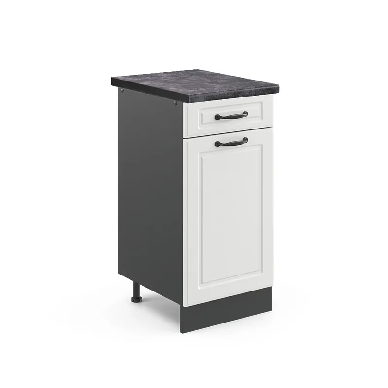 Bezpečná Platba Spodní skříňka kuchyňské linky R-Line Bílý venkovský dům 40 cm , PD Antracit Vicco