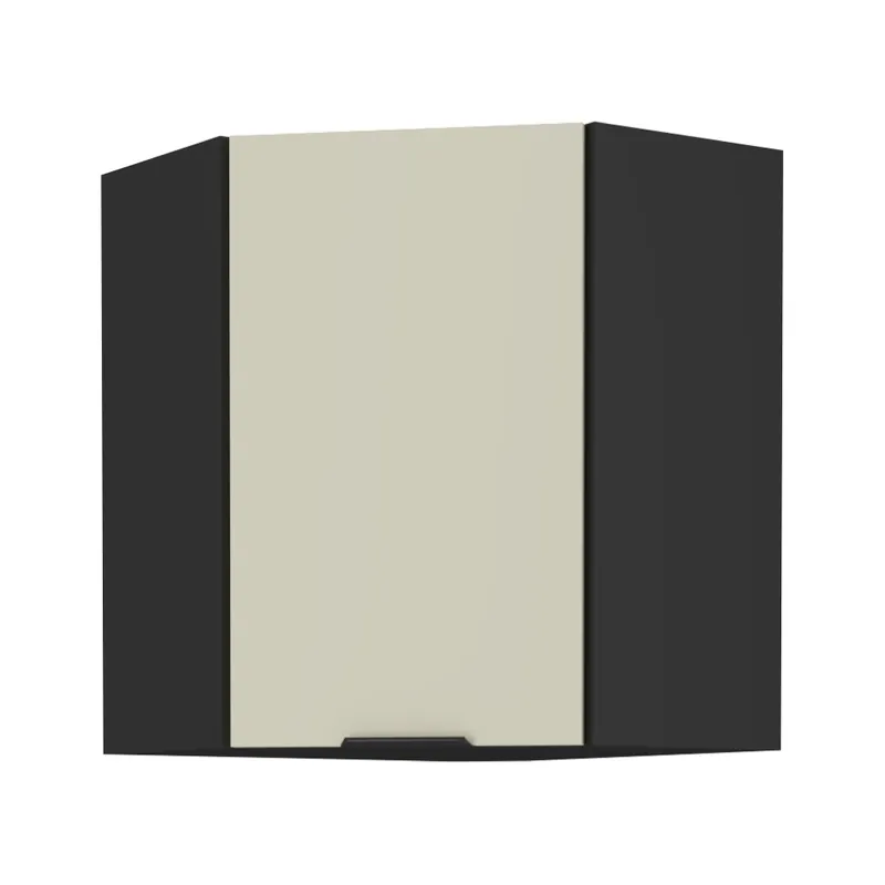 Horní rohová skříňka, kašmír/černá, ARAKA 60x60 GN-72 1F Jen Po Omezenou Doba