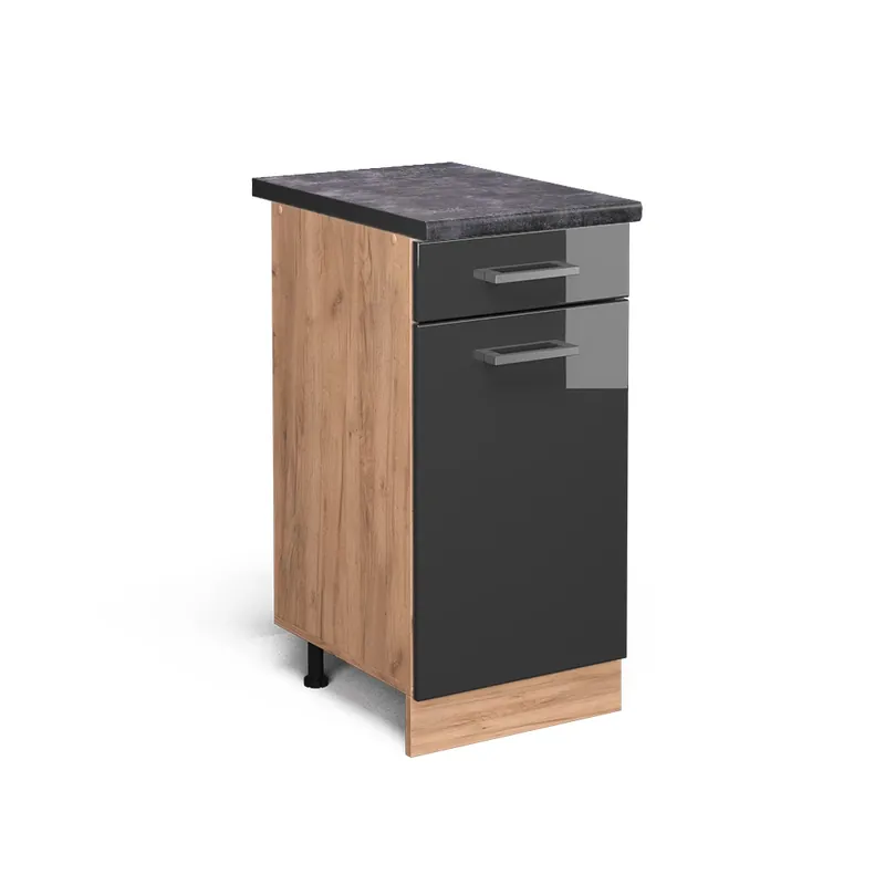 Spodní skříňka kuchyňské linky R-Line Antracitový vysoký lesk 40 cm , PD Antracit Vicco Výhodná Nabídka