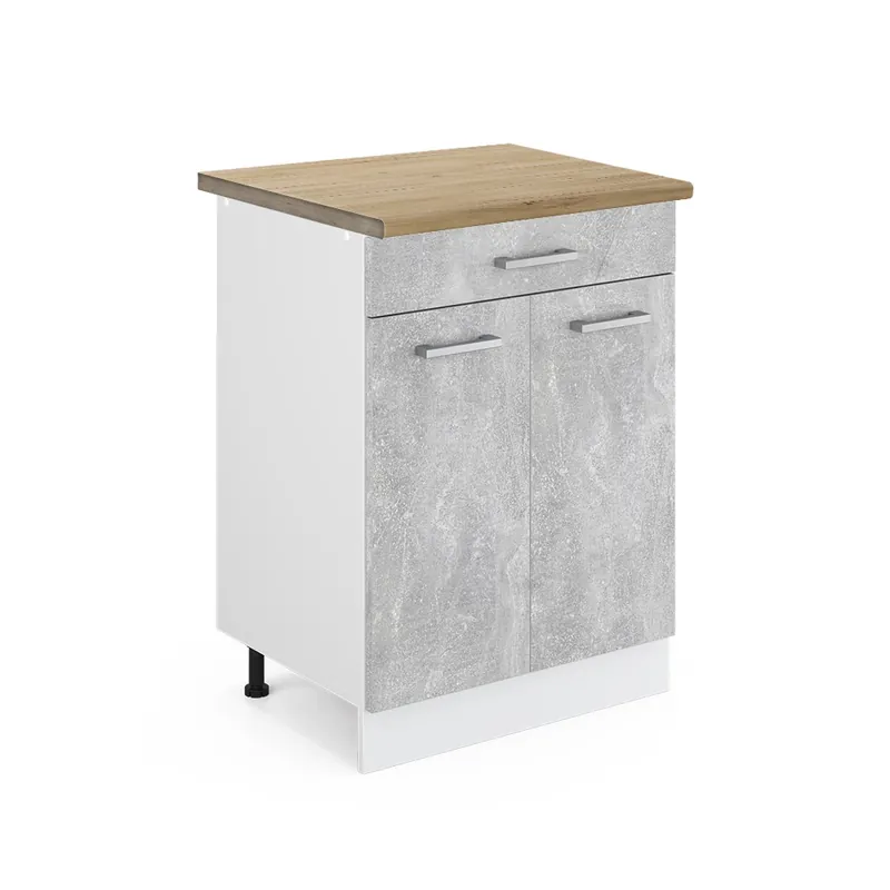 Jen Po Omezenou Doba Spodní skříňka kuchyňské linky R-Line Beton 60 cm se zásuvkou, PD Dub Vicco