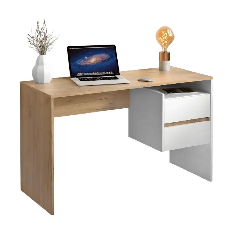 PC stůl, dub artisan/bílá, TULIO NEW Sleva