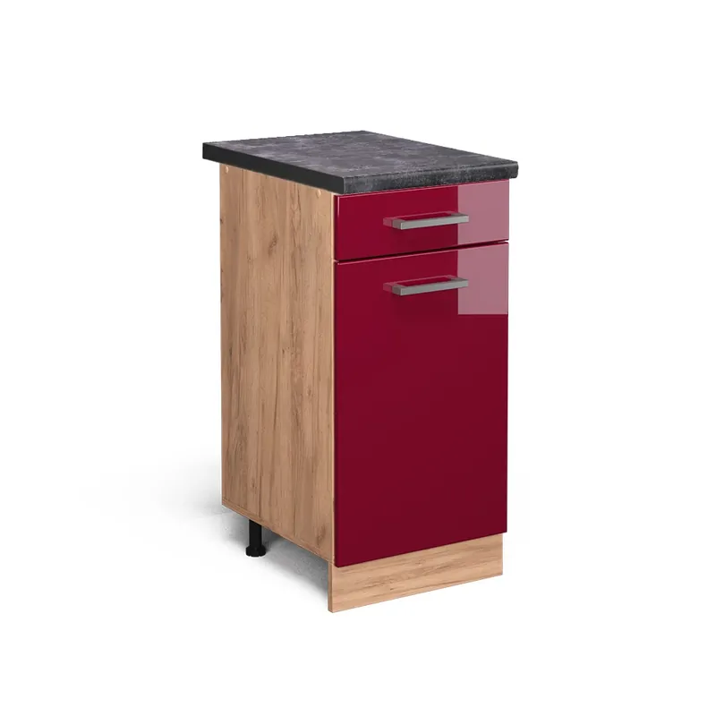 Spodní skříňka kuchyňské linky R-Line Červená vysoký lesk 40 cm , PD Antracit Vicco Koupit Online