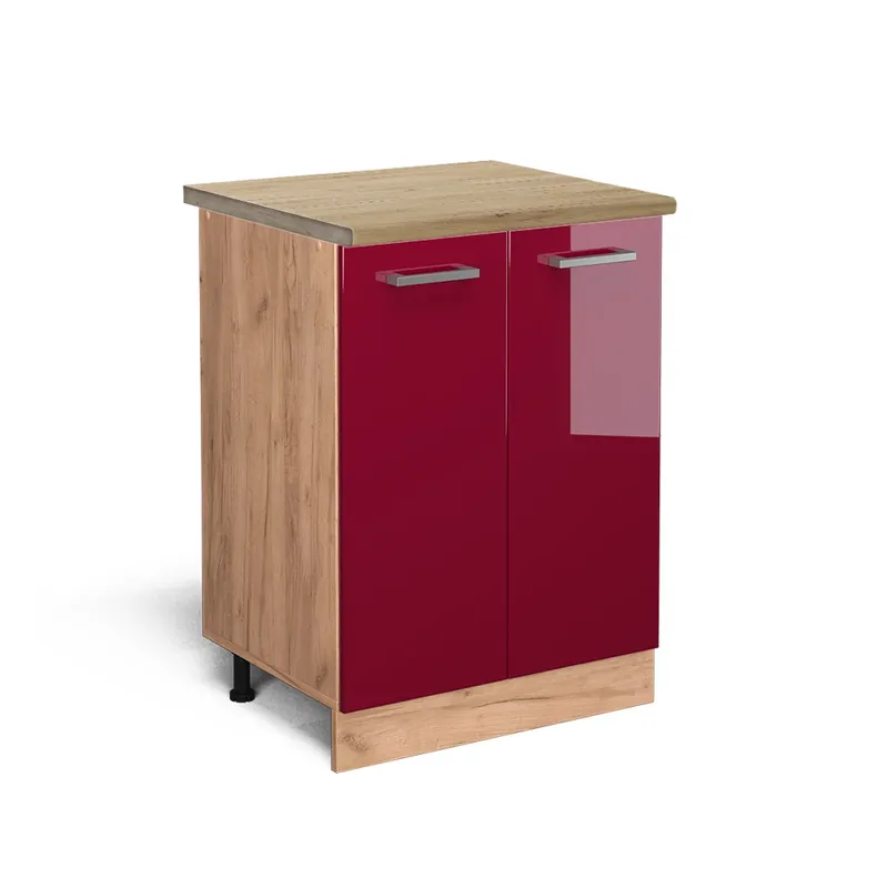 Top Prodej Spodní skříňka kuchyňské linky R-Line Červená vysoký lesk 60 cm , PD Dub Vicco