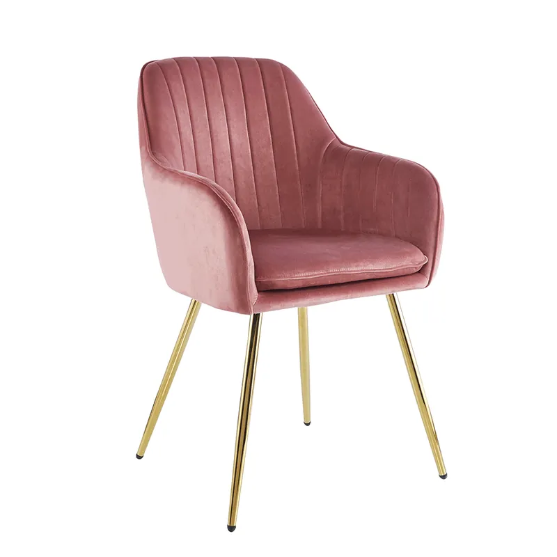 Autentický Designové křeslo, růžová Velvet látka/gold chrom-zlatý, ADLAM NEW