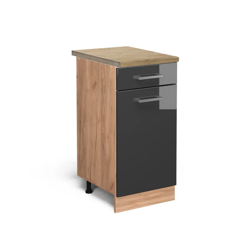 Nejprodávanější Spodní skříňka kuchyňské linky R-Line Antracitový vysoký lesk 40 cm , PD Dub Vicco