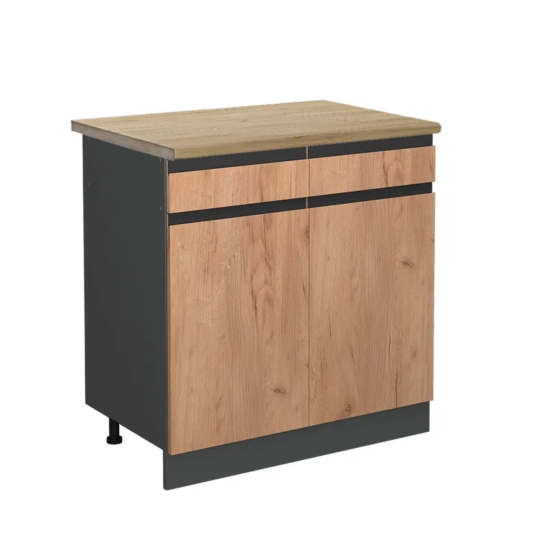 Značkový Spodní skříňka kuchyňské linky R-Line Zlatý mocný dub 80 cm , PD Dub Vicco