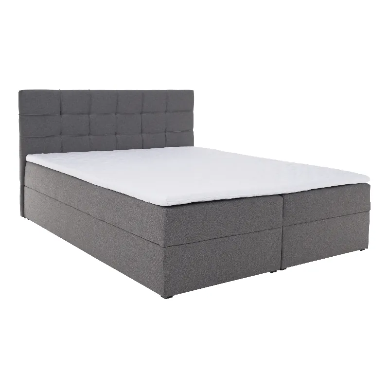 Víkendová Akce Boxspringová postel, 160x200, šedá látka, KAMILIA